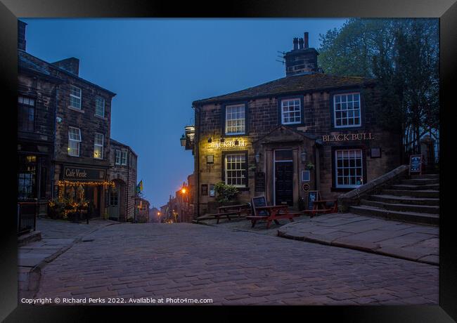 Black Bull, Haworth Main Street Framed Print by Richard Perks