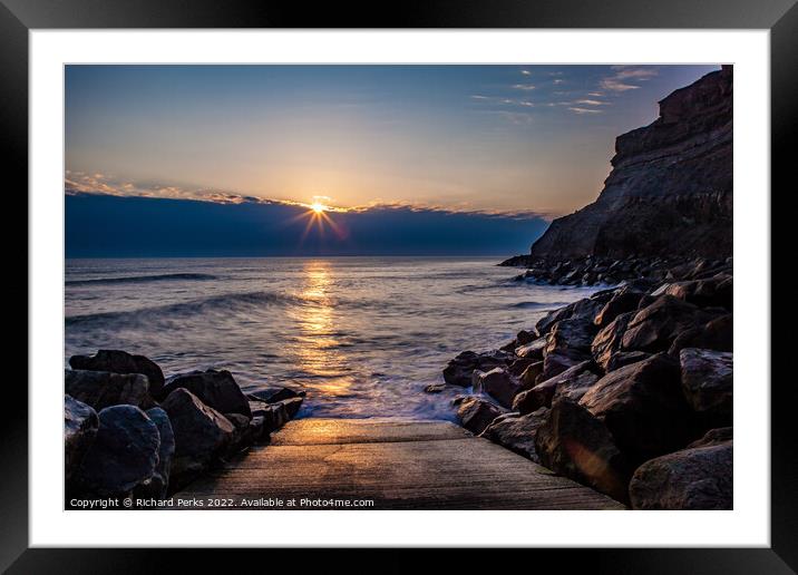 Whitby sunrise Framed Mounted Print by Richard Perks