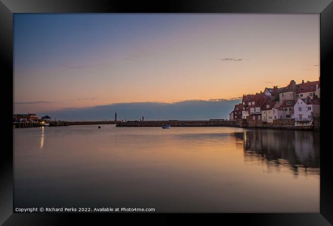 All calm at Whitby Framed Print by Richard Perks