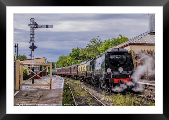 "City of Wells", 34092 simmers at Ramsbottom Framed Mounted Print by Richard Perks
