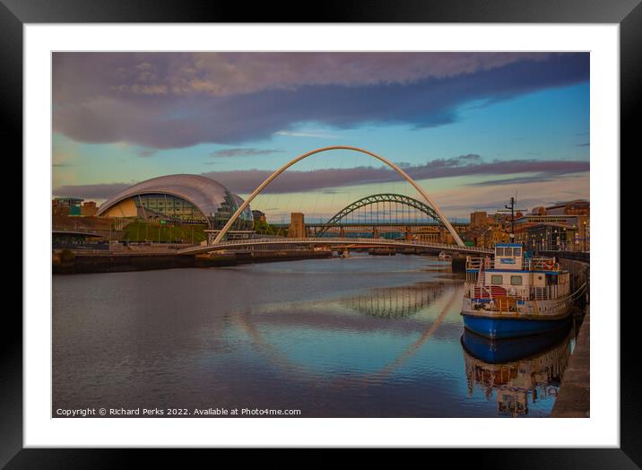 Boats on the Tyne Framed Mounted Print by Richard Perks