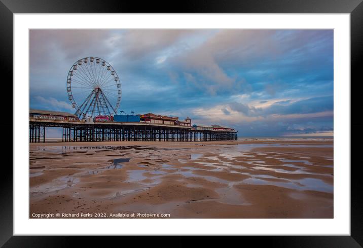 Blackpool central Pier before the storm Framed Mounted Print by Richard Perks