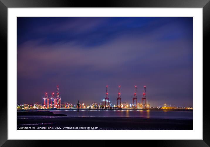 Liverpool 2 at night Framed Mounted Print by Richard Perks
