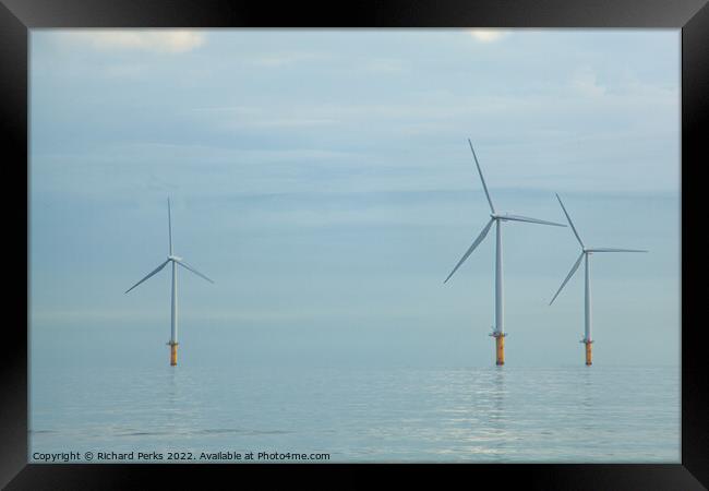 Redcar wind turbines Framed Print by Richard Perks