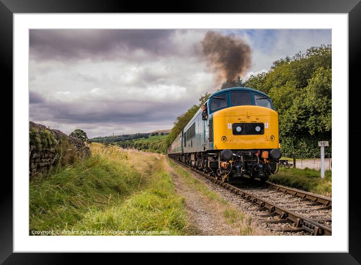 Class 45 heritage diesel in the Irwell Valley Framed Mounted Print by Richard Perks