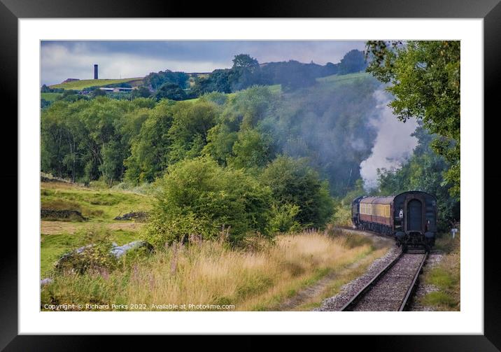 Steam through the Valley Framed Mounted Print by Richard Perks
