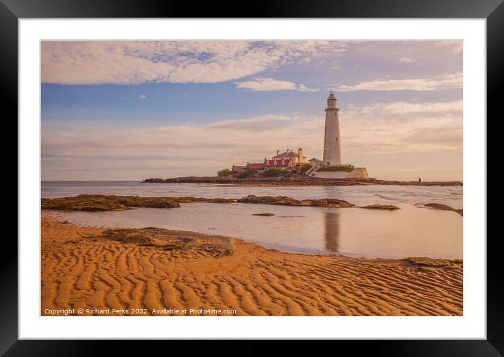 St Marys lighthouse, Whitley Bay  Framed Mounted Print by Richard Perks