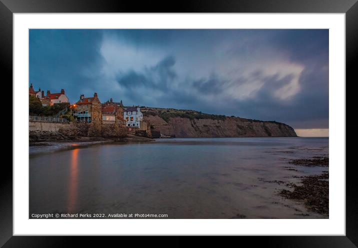 Storm Clouds over Robin Hoods Bay Framed Mounted Print by Richard Perks