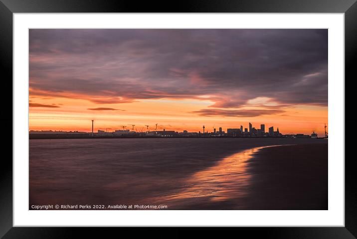 Liverpool Cityscape at Daybreak Framed Mounted Print by Richard Perks