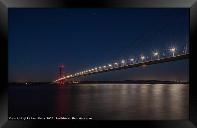 Night time on the Humber estuary Framed Print by Richard Perks