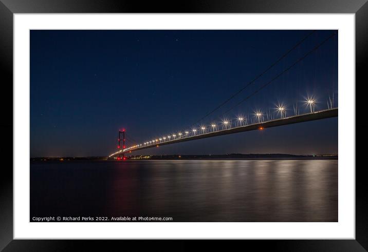 Night time on the Humber estuary Framed Mounted Print by Richard Perks