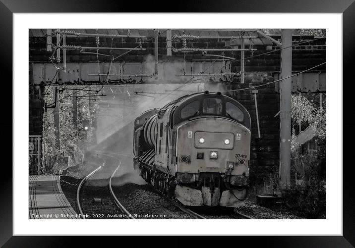 Heritage Diesel locomotives caught in the sunlight Framed Mounted Print by Richard Perks