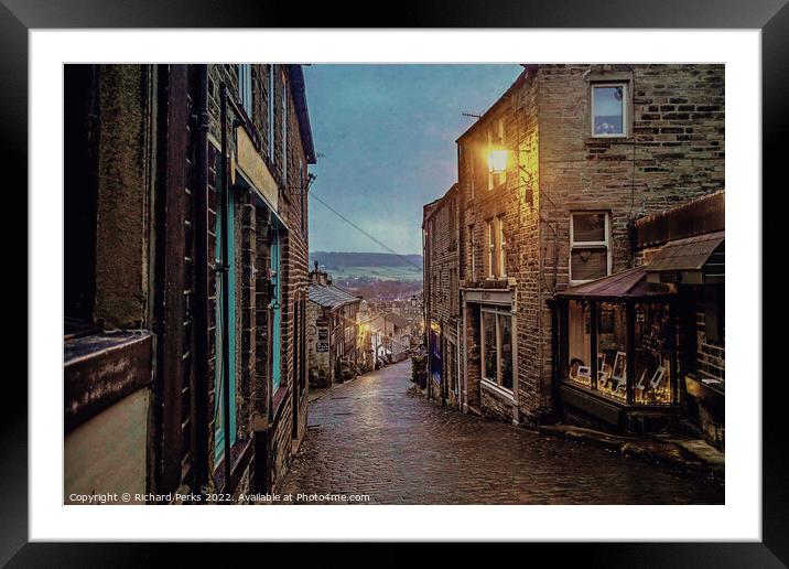Rainy days in Haworth Framed Mounted Print by Richard Perks
