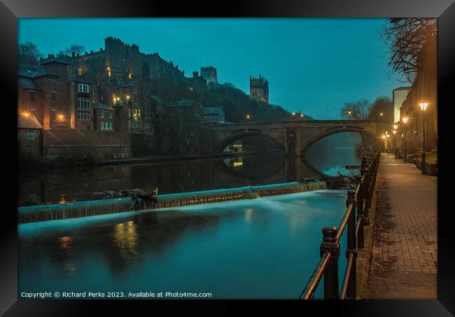 Riverside reflections - Durham Framed Print by Richard Perks