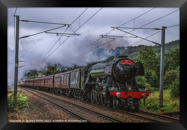 Flying Scotsman in the Yorkshire Countryside Framed Print by Richard Perks