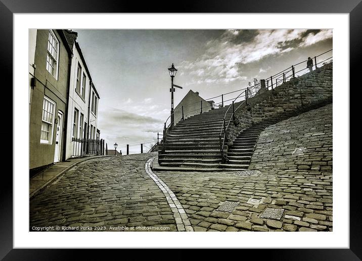 At the fork in the road - Whitby Framed Mounted Print by Richard Perks