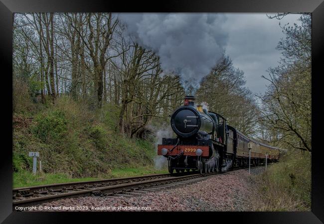 Great Western Lady of Legend steaming in the wood Framed Print by Richard Perks