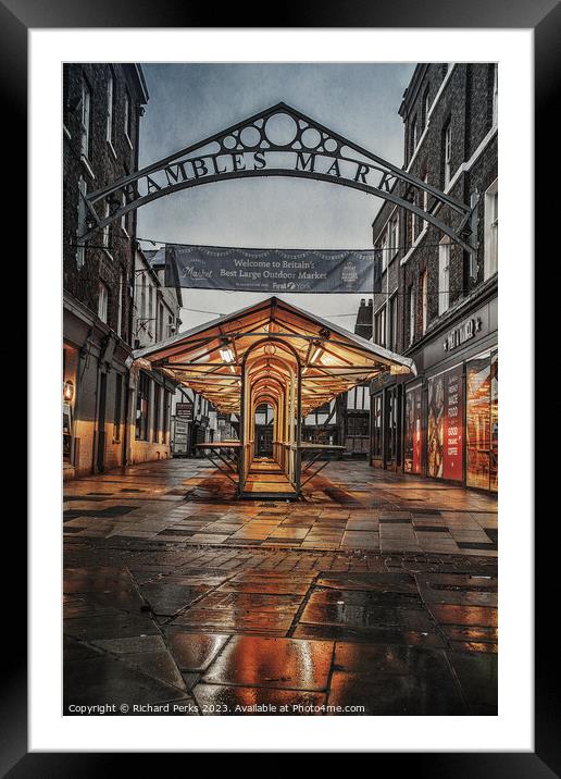 Start of the day Shambles Market Framed Mounted Print by Richard Perks
