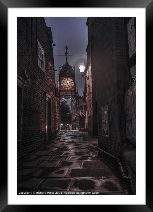 5.10am in the morning-  Eastgate Clock Chester Framed Mounted Print by Richard Perks