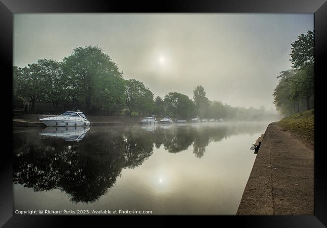 Misty Morning on the Ouse Framed Print by Richard Perks