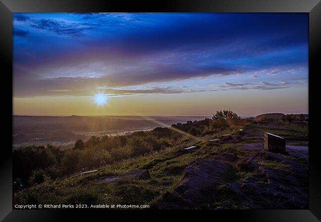 Daybreak over Otley Framed Print by Richard Perks