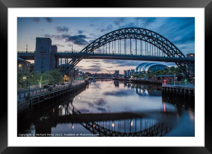 First Light over the Tyne Framed Mounted Print by Richard Perks