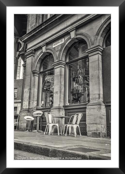 Queen Street Cafe, Newcastle Upon Tyne Framed Mounted Print by Richard Perks