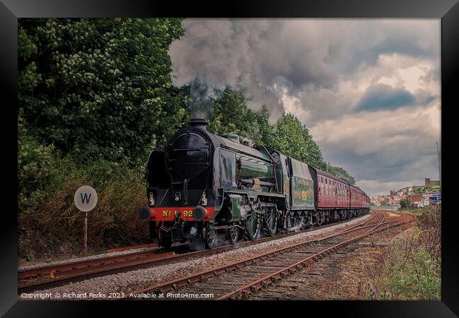 Southern Class Steam leaving Whitby Framed Print by Richard Perks