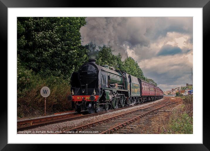 Southern Class Steam leaving Whitby Framed Mounted Print by Richard Perks