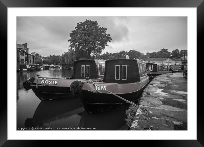 Rosie and Jim in the rain Framed Mounted Print by Richard Perks