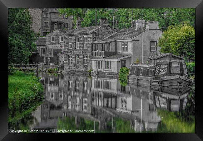 Peaceful Sunday on the canal -Rodley Leeds Framed Print by Richard Perks