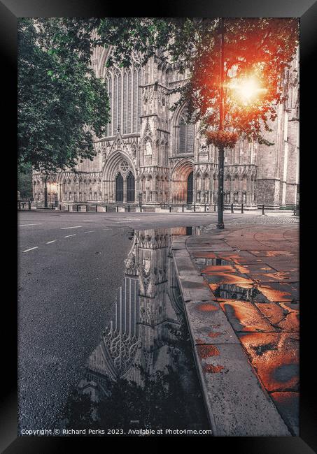 York Minster Reflections Framed Print by Richard Perks