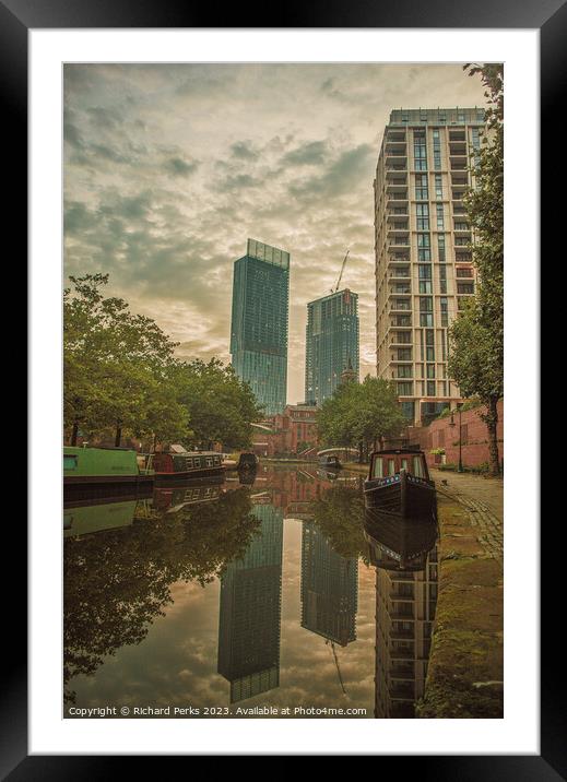 Castlefield Basin Reflections Framed Mounted Print by Richard Perks