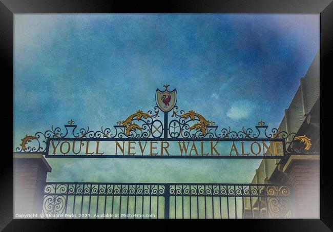 Gateway to Anfield Framed Print by Richard Perks