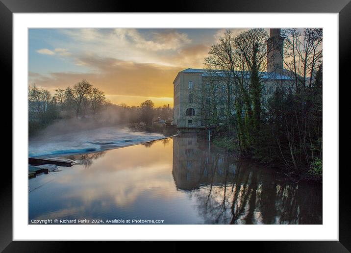 Misty Morning at Saltaire Framed Mounted Print by Richard Perks