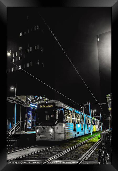 The Last Tram Home Framed Print by Richard Perks