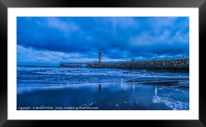 Storm over Whitby Framed Mounted Print by Richard Perks