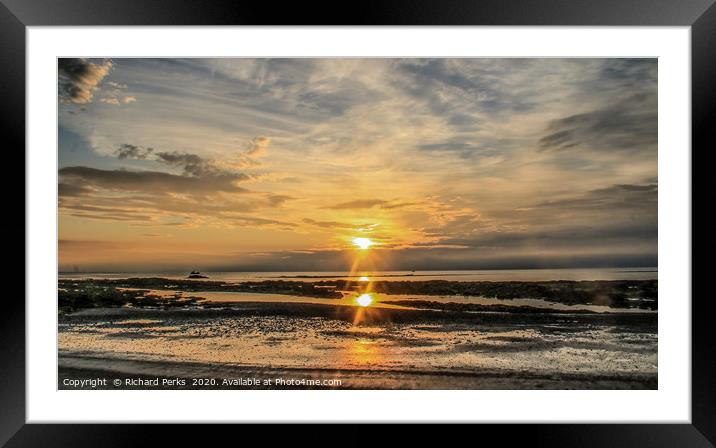 A Golden Sunrise at BerwickonTweed Framed Mounted Print by Richard Perks