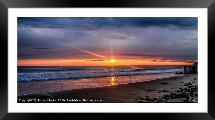 Sunrise at Cayton Framed Mounted Print by Richard Perks