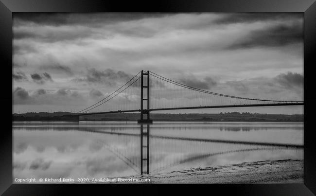 Majestic Humber Bridge Reflection Framed Print by Richard Perks