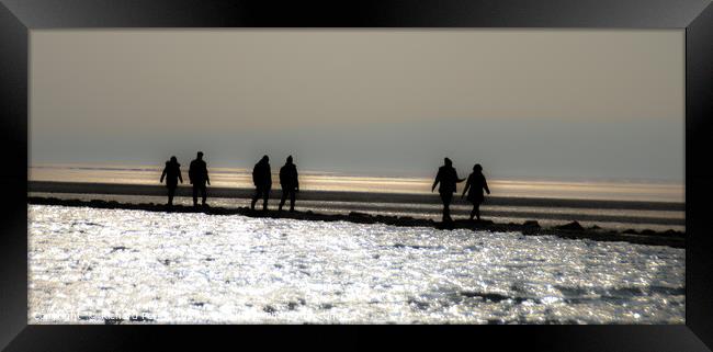 people at West Kirby  Framed Print by Richard Perks