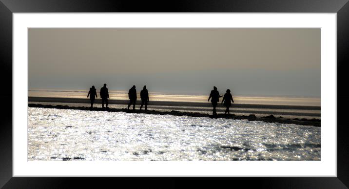 people at West Kirby  Framed Mounted Print by Richard Perks