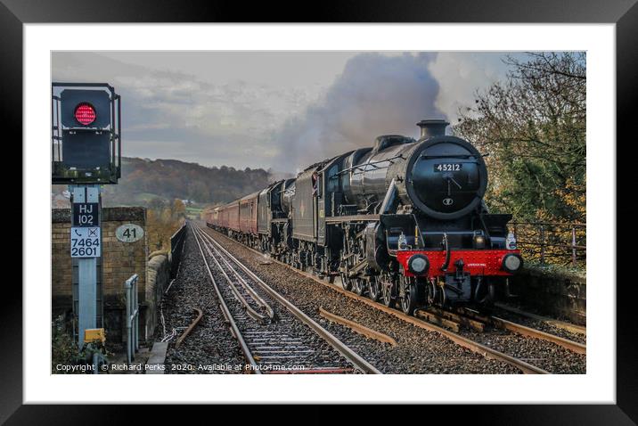 steaming through the countryside Framed Mounted Print by Richard Perks