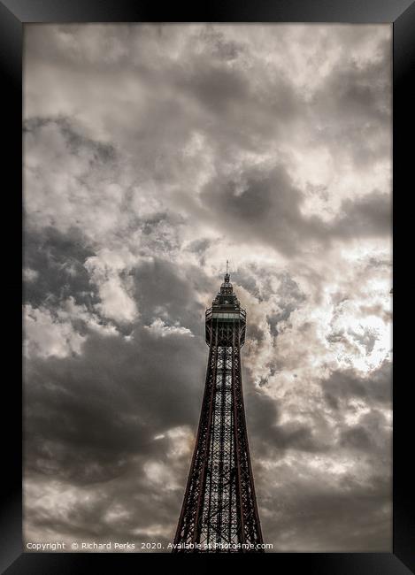 tower in the clouds Framed Print by Richard Perks