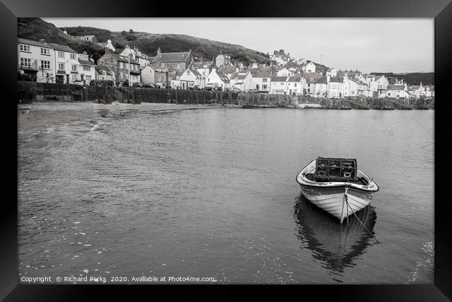 fishing boat at Staithes Framed Print by Richard Perks