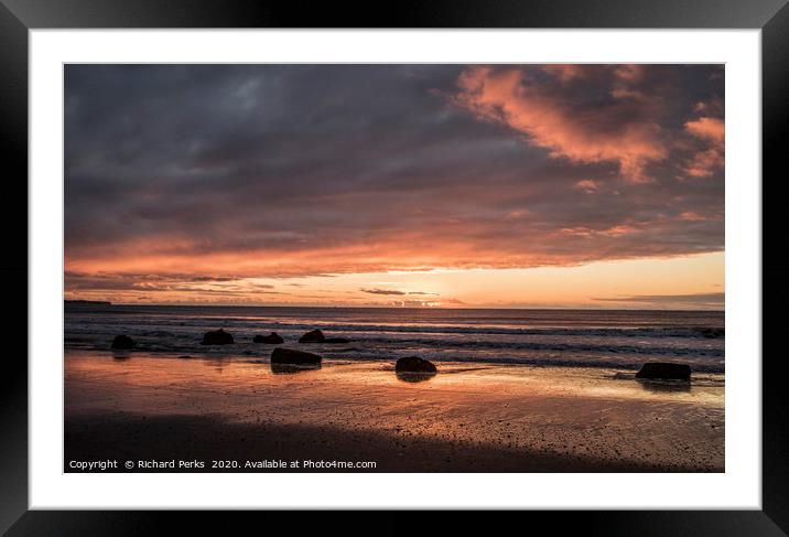 Red sky dawning Framed Mounted Print by Richard Perks