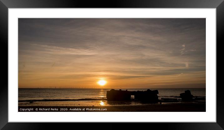 sunrise over the boxes Framed Mounted Print by Richard Perks
