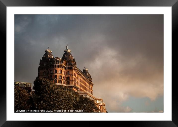 The Grand Hotel Scarborough in the clouds Framed Mounted Print by Richard Perks