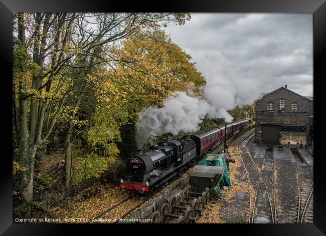 Autumn Steam Framed Print by Richard Perks