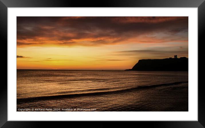 Scarborough Silhouette Framed Mounted Print by Richard Perks